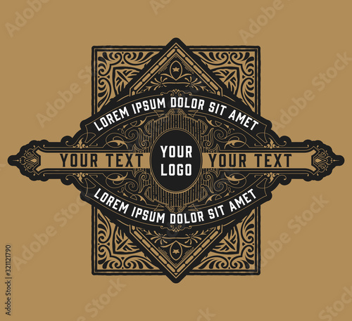 Western logo with floral frame