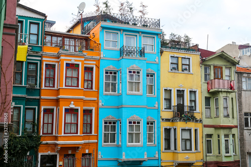 Old Houses in Fener District, Istanbul, Turkey