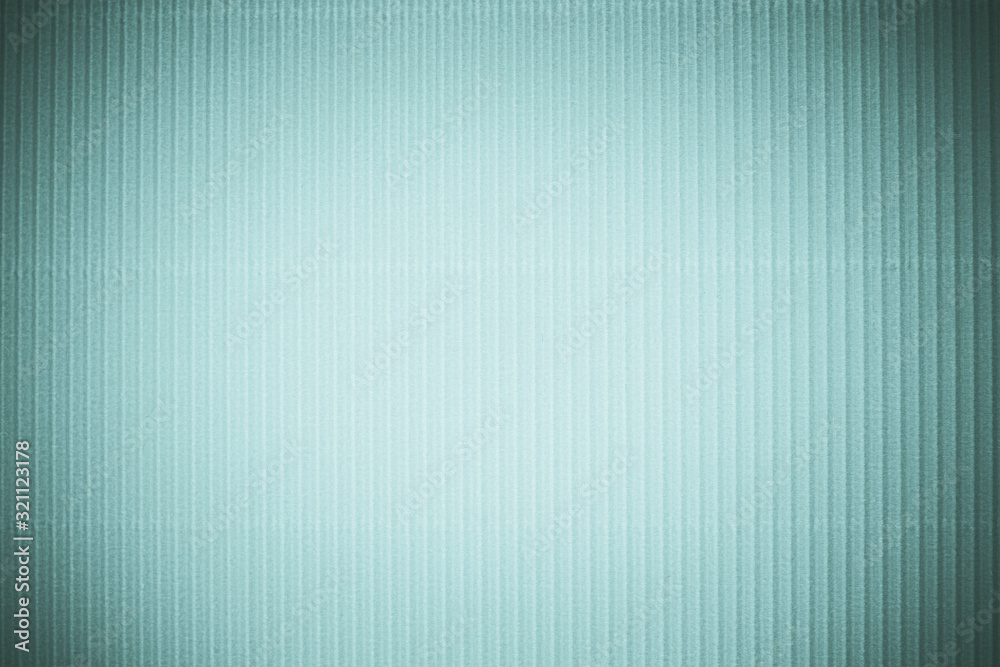 Fototapeta premium Corrugated blue color paper background texture, copy space, template. Colorful background, corrugated paper cardboard, copy space, template.