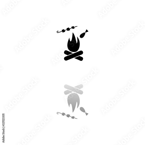 Grill Or Barbecue icon flat