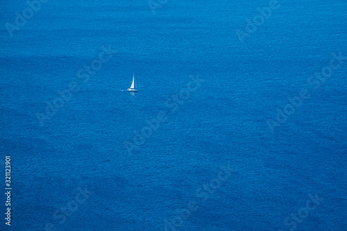 boat alone in the ocean