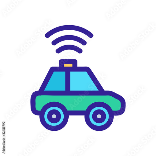 The driverless icon is a vector. Thin line sign. Isolated contour symbol illustration
