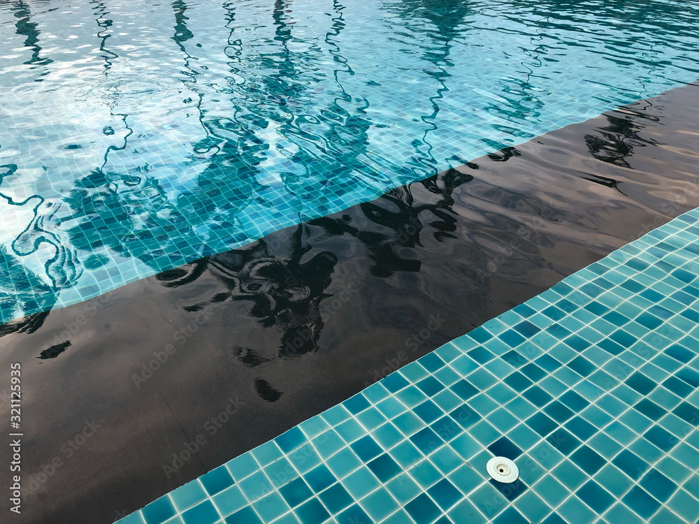 Tile in clear pool water
