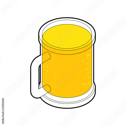 Mug of beer Isometric. alcohol vector illustration 