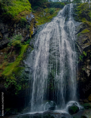 Stunning Little Mashel Falls surrounded by vegetation in Eatonville Pierce County Washington State