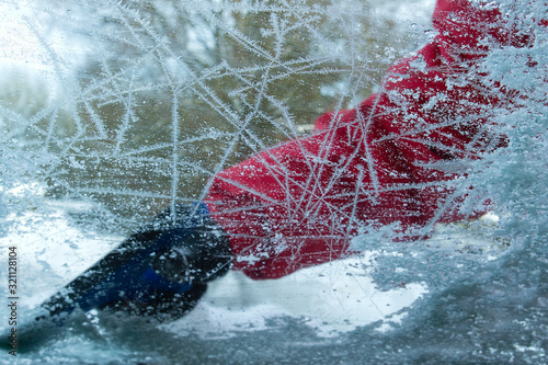 frozen car window photo