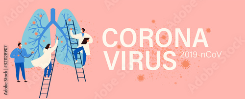 Virus diagnosis and patient treatment abstract concept vector illustration. Coronavirus test kit, coronavirus patient isolation quarantine and treatment, vaccine development abstract metaphor. photo