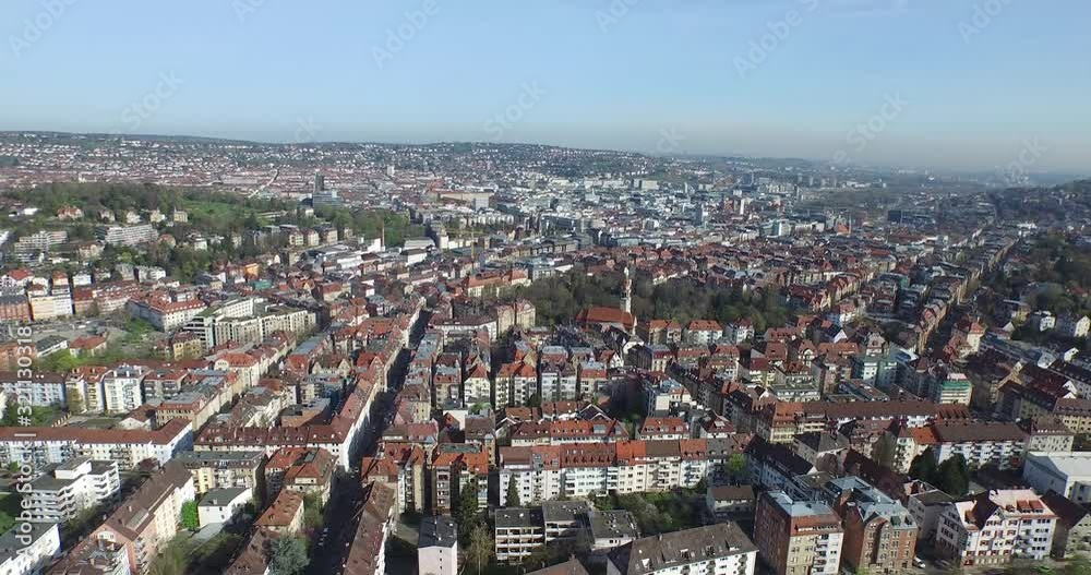 Aerial view of cityscape against sky, Stuttgart, Baden-Wuerttemberg, Germany Aerial view of cityscape against sky, Stuttgart, Baden-Wuerttemberg, Germany