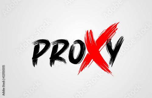 proxy grunge brush stroke word text for typography icon logo design