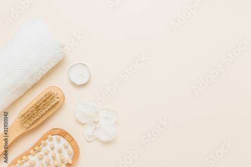 spa and personal care objects on one side of the picture