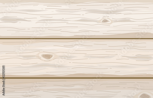 Wood texture background in simple flat cartoon style. Light rustic wooden boards. Vector illustration