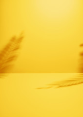 Cosmetic pastel yellow background for product presentation
