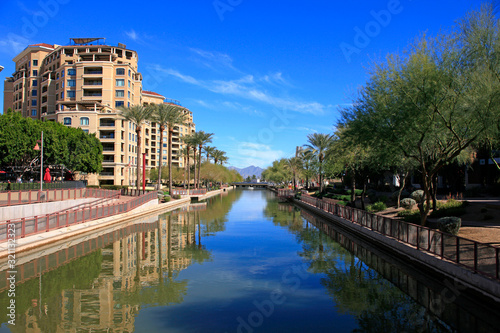 Apartments along the Arizona Canal in Scottsdale AZ photo