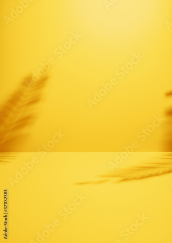 Cosmetic pastel yellow background for product presentation