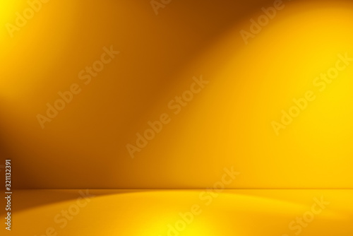 Foto Beams of spotlight on a yellow background