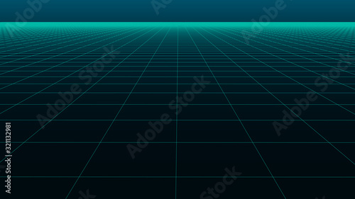 Vector perspective grid with gradient background. Detailed lines forming an abstract background.