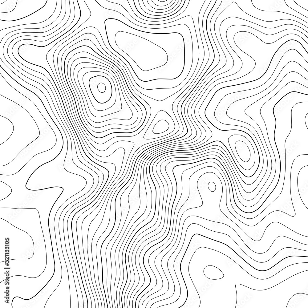 Topographic map lines background. Abstract vector illustration.