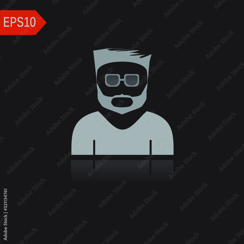 Vector icon man hipster Vector icon man hipster