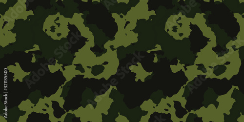 Camouflage pattern for hunting. Army background repeat print. Fashionable stylish element. Texture military camouflage repeats seamless army green hunting