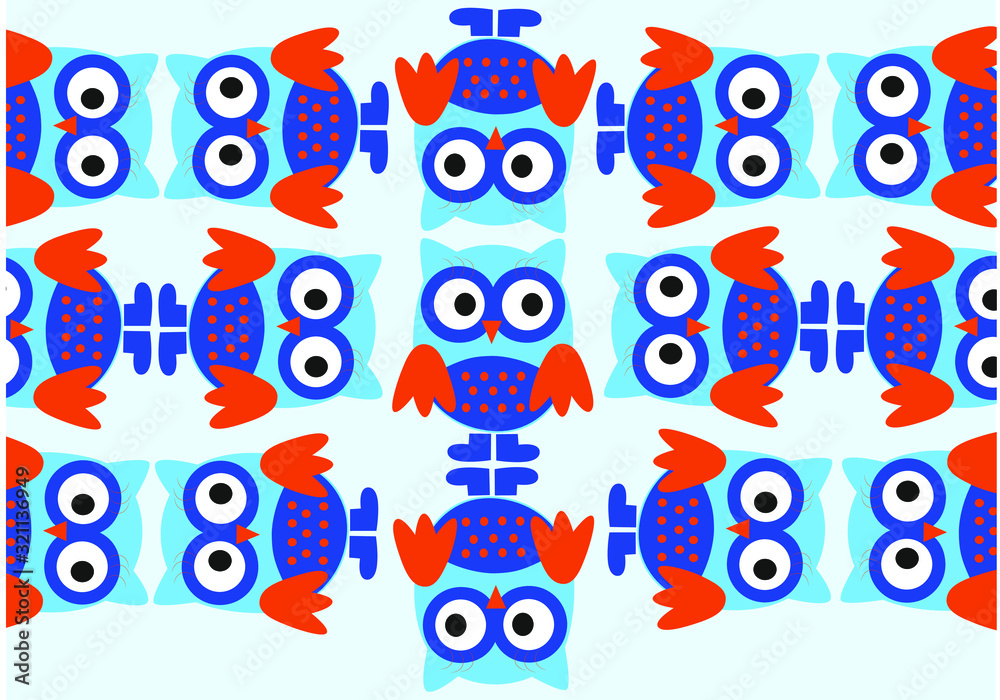 Carton Owls background. Vector Illustration. Carton Owls background. Vector Illustration.