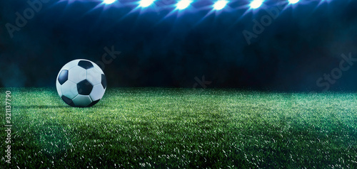 Football or soccer background with spotlights © Martin Piechotta