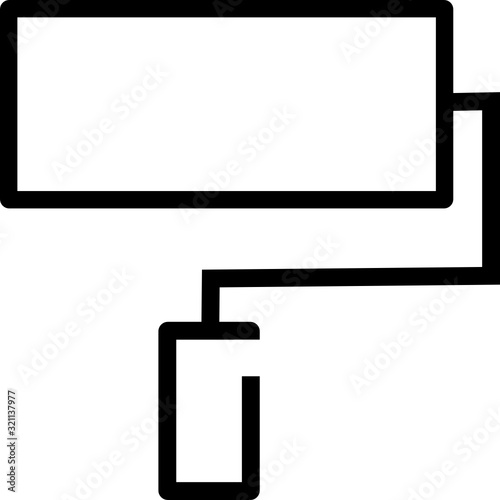 Paint Roller line Icon. paint roller design, Construction work repair reconstruction industry build and project theme Vector illustration.  Paintbrush sign. Roller, paint tool icon vector illustration