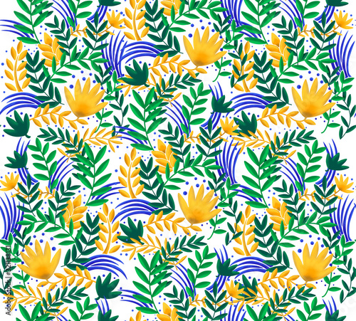 yellow seamless floral pattern