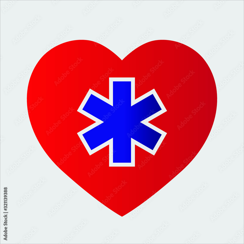 heart with emergency cross heart with emergency cross