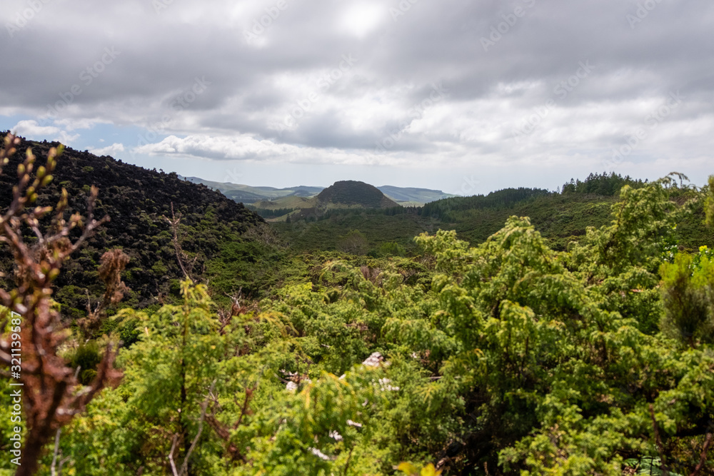 Volcanic landscape of Misterios Negros, Terceira, Azores, Portugal