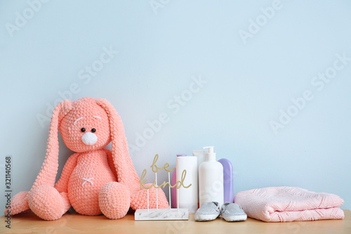 Baby clothes with cosmetics...