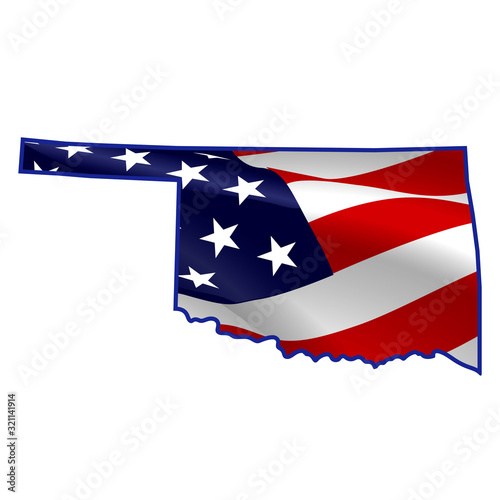 United States, Oklahoma full of American flag. Map