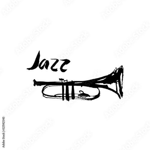 Jazz logo with trumpet