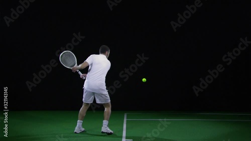 SLO MO, WS, Lockdown, tennis player returning a ball