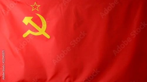 Close-up of a Soviet Union flag waving photo