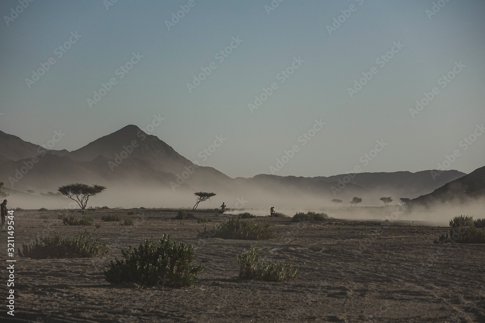 Desert dust during rallyraid