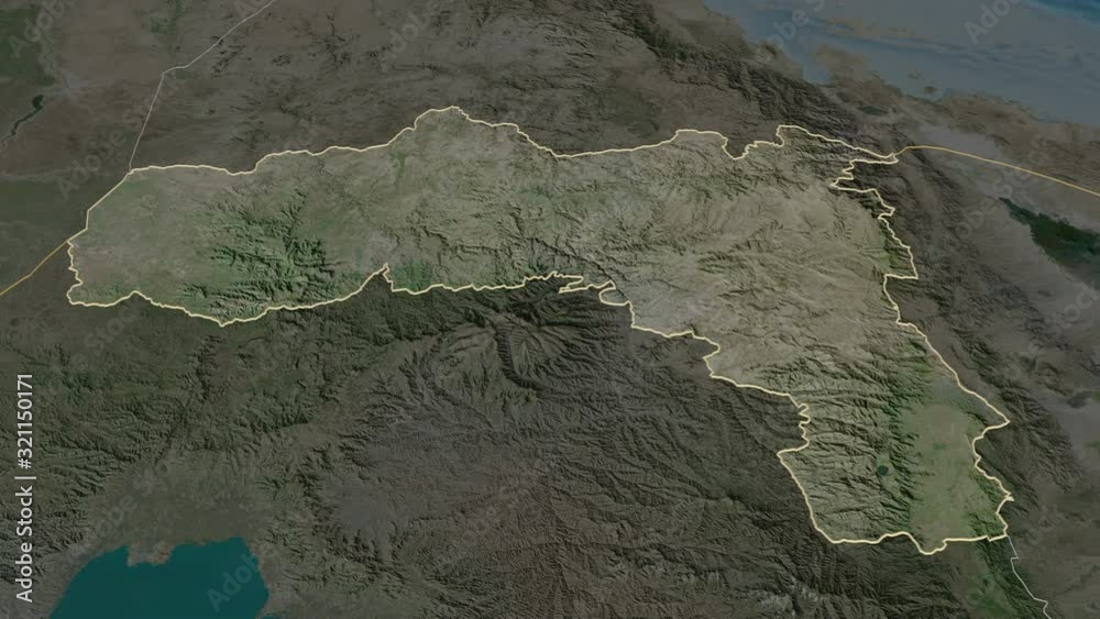 Tigray, state with its capital, zoomed and extruded on the satellite map of Ethiopia in the conformal Stereographic projection. Animation 3D Tigray, state with its capital, zoomed and extruded on the satellite map of Ethiopia in the conformal Stereographic projection. Animation 3D
