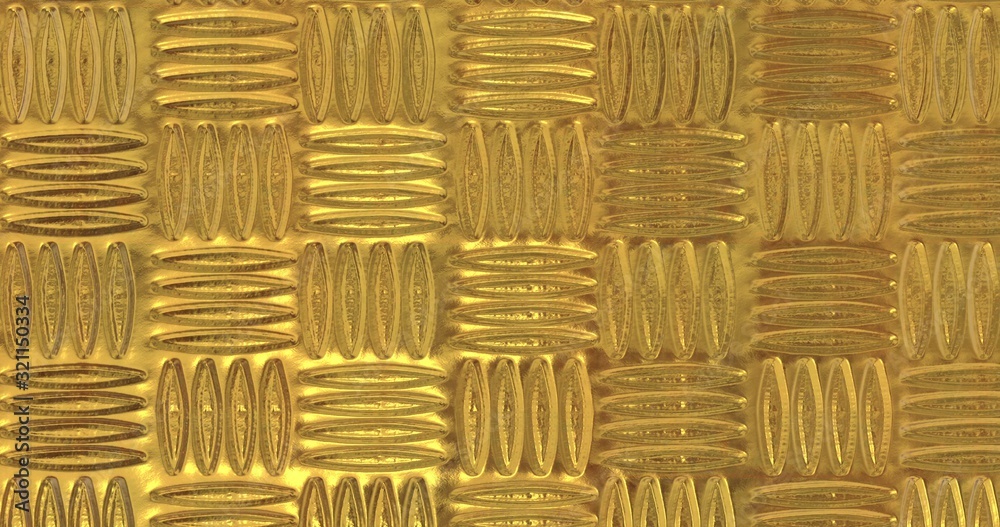 Obraz premium Golden foil background. Gold texture 3D rendering image 3D rendering 3D illustration