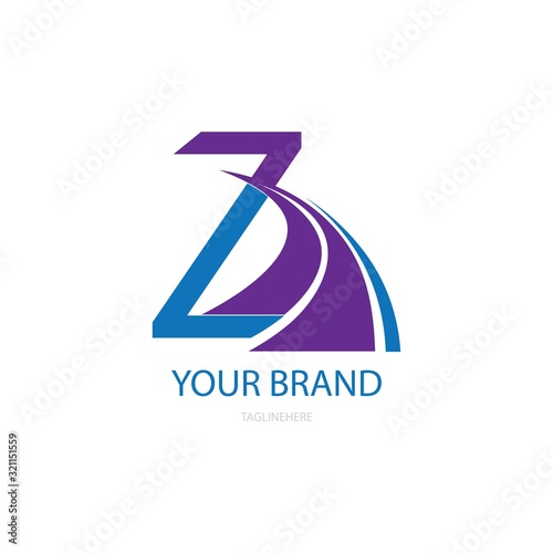 road way and letter z logo vector