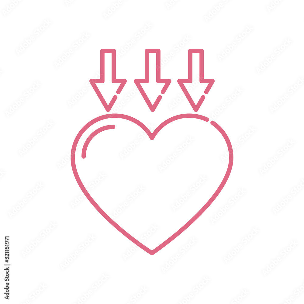 Heart and arrows design of love passion romantic valentines day wedding decoration and marriage theme Vector illustration