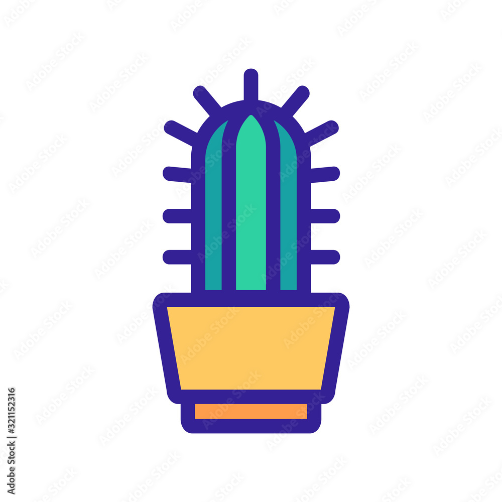 Cactus icon vector. Thin line sign. Isolated contour symbol illustration Cactus icon vector. Thin line sign. Isolated contour symbol illustration