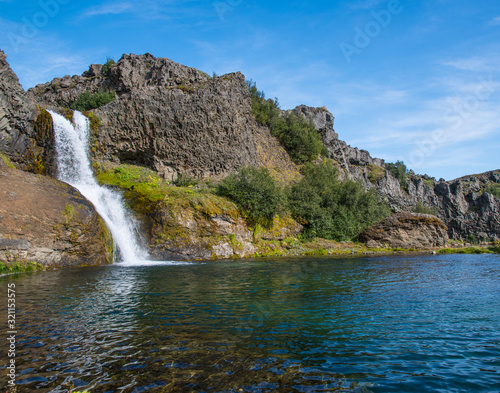 Gjarfoss waterfall in Gjain in south Iceland