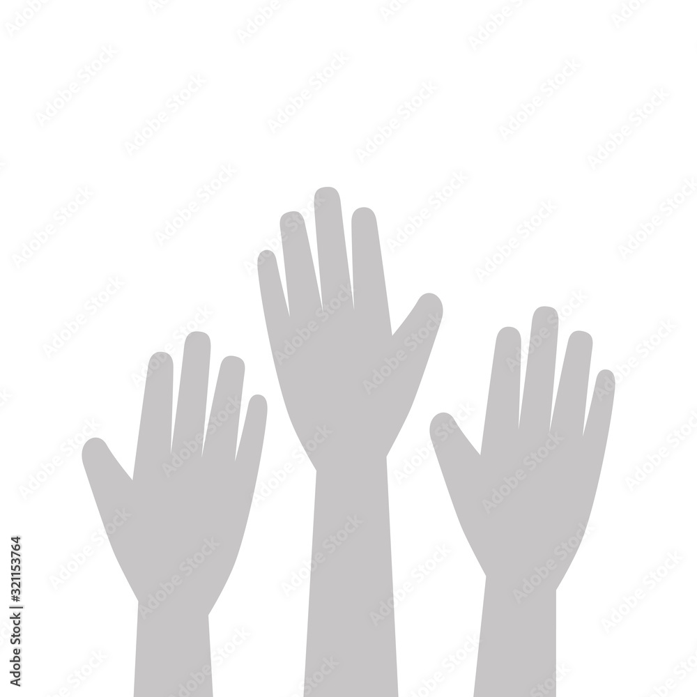 Sign with hands design of People arm finger person learn communication healthcare theme Vector illustration