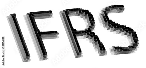 IFRS abbreviation - 3D brick word in white background - International Financial Reporting Standards concept  illustration photo