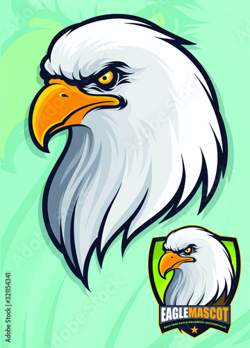 American Bald Head Eagle head for mascot and logo design