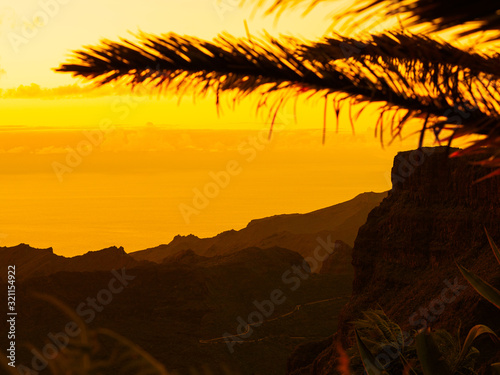 Picture of the landscape of Tenerife  the Canary Islands . Ocean  cliffs  beach  mountains  volcano.