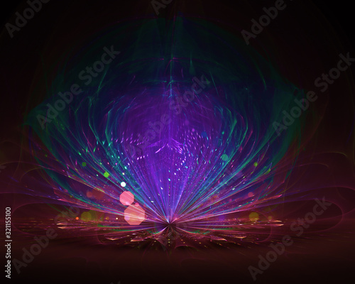 Sacred lotus flower of  mystic cosmos - parallel dimension, fairy another world - floral fractal fine background