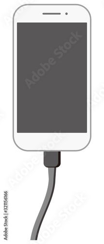 白いスマホコード刺し