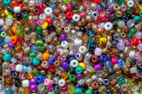 Macro photography of a heap of assorted colorful plastic beads