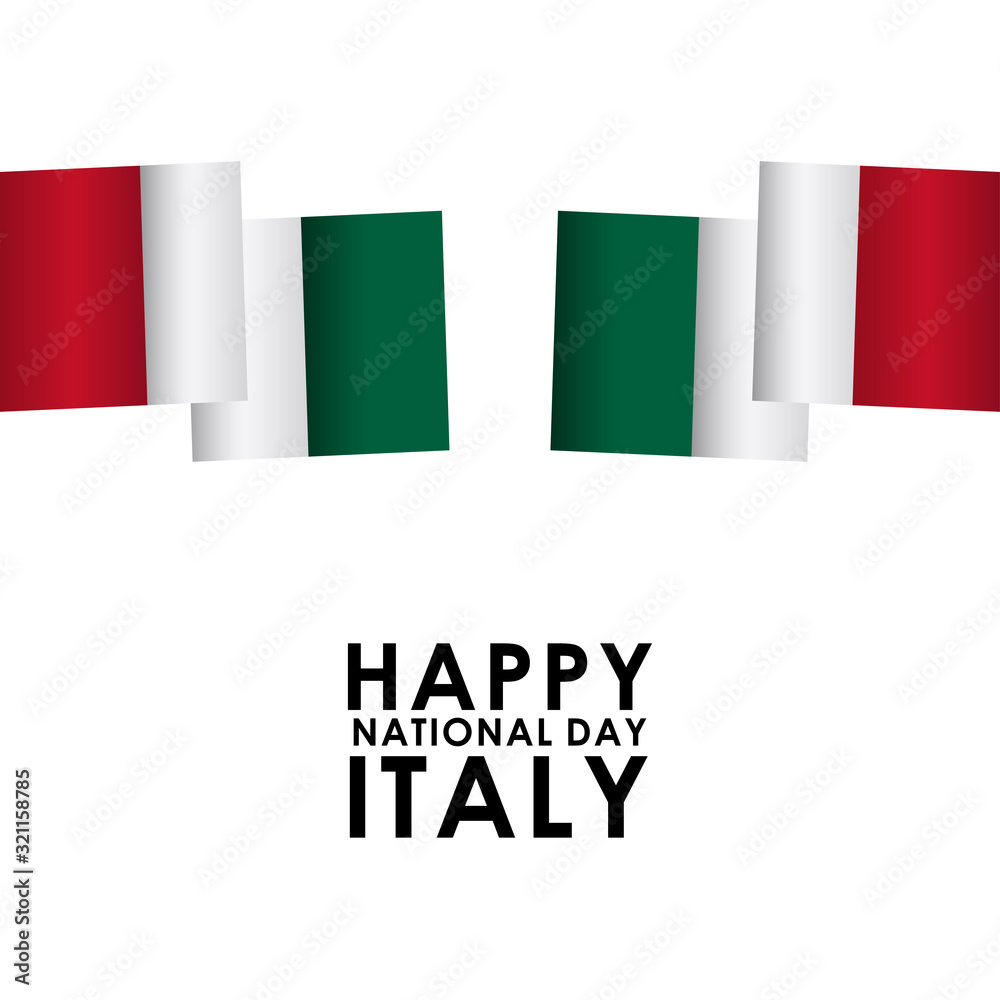 Fototapeta premium Happy Italy National Day Celebration Vector Template Design Illustration