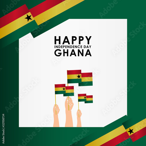 Happy Ghana Independence Day Celebration Vector Template Design Illustration